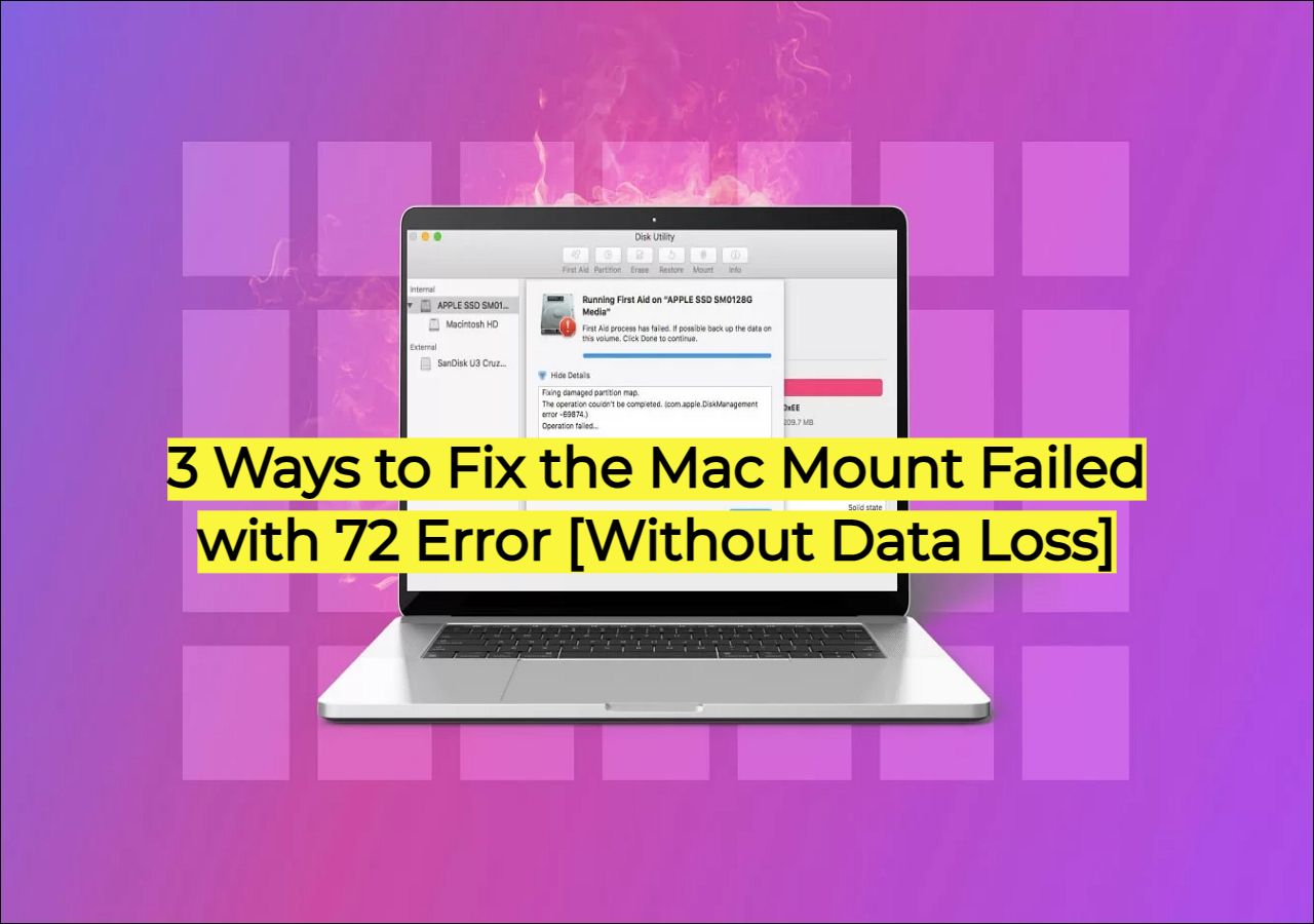 3 ways to fix the mac mount failed with 72 error